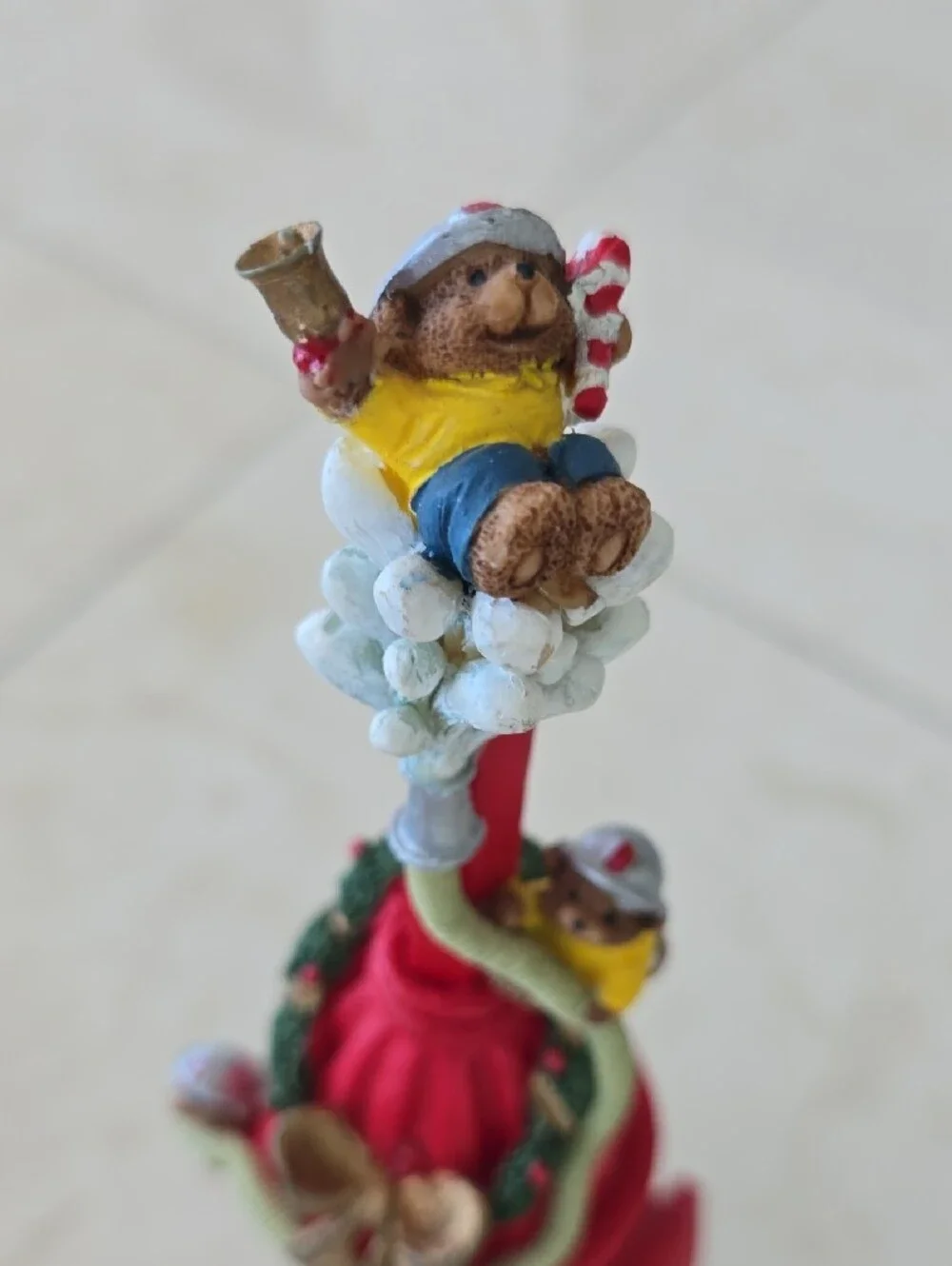 Lighted Firefighter Themed Holiday Pencil Musical Decoration - Red Fire Hydrant